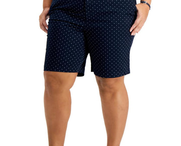 Tommy Hilfiger Womens Hollywood Polka Dot Cotton Flat Front Plus Size 18W