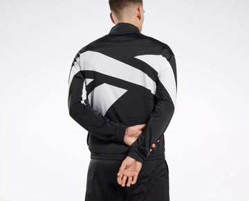 Reebok Mens Regular fit Track Jacket Coat Size M Black Solid MSRP $50 Black