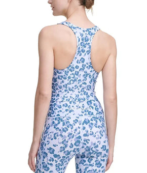 Calvin Klein Women ACTIVE Performance Racerback Cropp Tank Top Blue Size XS $50