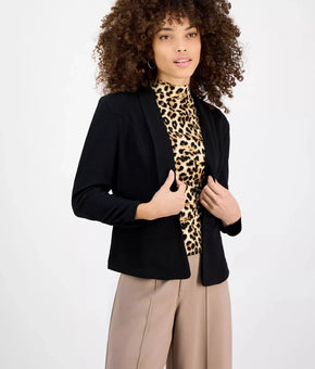 Bar III Women's Petite 3/4-Sleeve Shawl-Collar Blazer Size PP Black