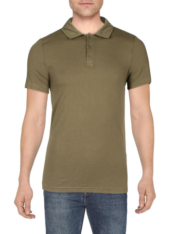 And Now This Mens Slub Collared Polo Brown Size L