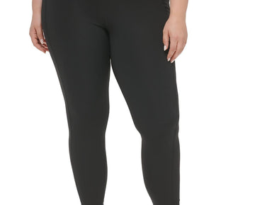 Calvin Klein Womens Compression Fit Athletic Leggings Black Plus Size 3X Black