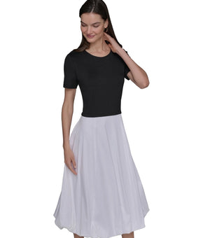 KARL LAGERFELD PARIS Women's Bubble Skirt Midi Dress Black White Size S $169