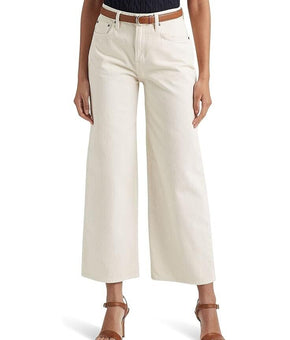 LAUREN Ralph Lauren High-Rise Wide-Leg Jean (Cream Wash) Size 6 MSRP $125