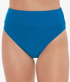 Salt + Cove Dark TEAL BLUE Juniors Solid High-Waist Bikini Swim Bottom Size L