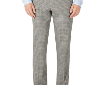 Tommy Hilfiger Mens Modern Fit Stretch Check Pants Brown Size 46 X 32 SALE $95