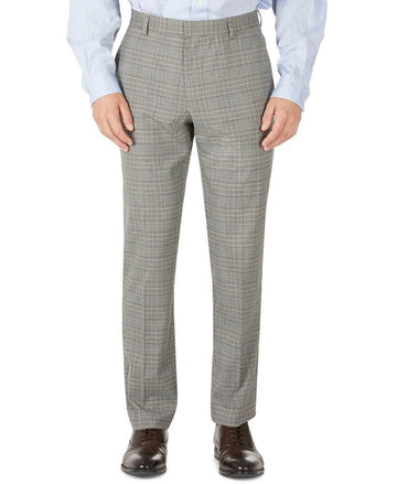 Tommy Hilfiger Mens Modern Fit Stretch Check Pants Brown Size 46 X 32 SALE $95