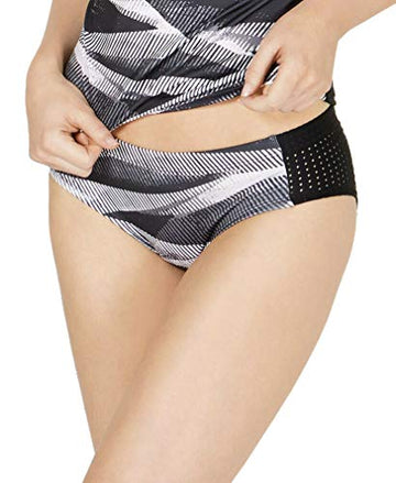 Nike Women's Line Up Printed Hipster Bikini Bottoms Size XS X-Small Black White