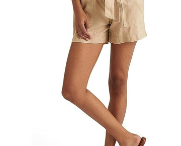 Lauren Ralph Lauren High-Rise Linen Shorts Birch Beige Petite Size 14P MSRP $80