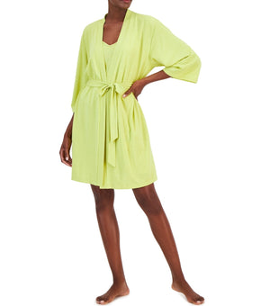 I.N.C. Women's 2-Pc. Sparkle Robe & Chemise Set Lime Green Size M MSRP $90