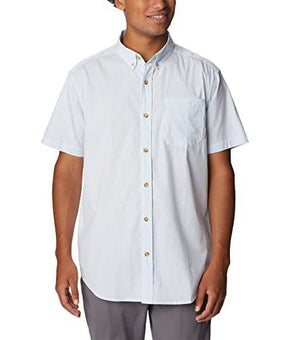 COLUMBIA Men's Rapid Rivers Short Sleeve Shirt Plaid White Size M