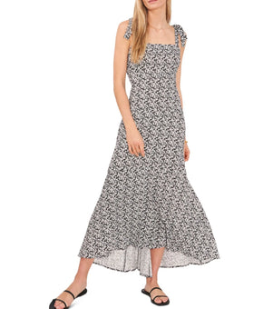 1.STATE Floral-Print Swim Cover-Up Maxi Dress Black White Size M MSRP $69