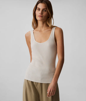 Calvin Klein Women's Ribbed Soft Modal Tank Top Turtlelove Ivory Size XL $89