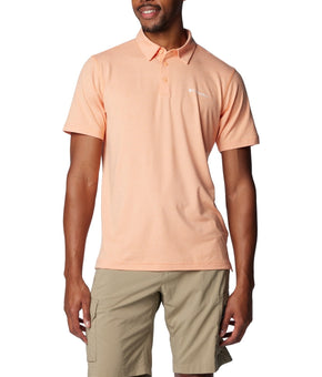 Columbia Mens Regular fit Short Sleeve Polo Shirt Small Orange Solid
