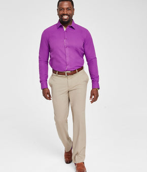 Tayion Collection Mens Slim fit Long Sleeve T-Shirt Shirt Large Purple Solid