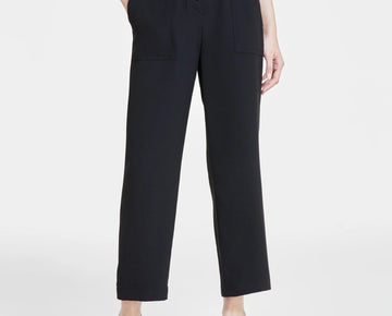 KARL LAGERFELD PARIS Women's Button-Front Ankle Pants Black SIze 4 MSRP $109