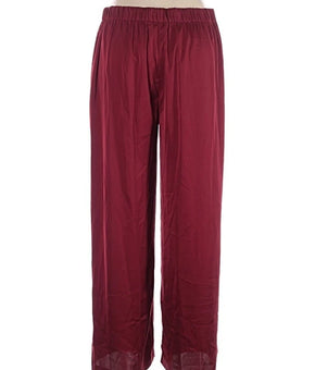 Calvin Klein Women's Polyester Light Casual Wide pants Red Burgundy Size L