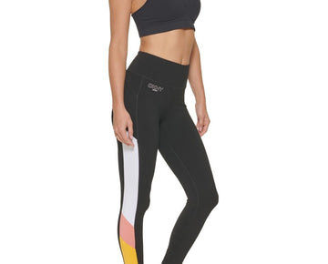 DKNY SPORT Colorblocked 7/8 Length Leggings Black Women's Size XL MSRP $60