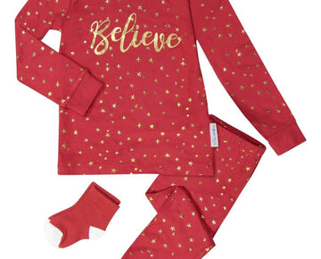 Max & Olivia Toddler Girls Plush Cuddly Pajama 3 Piece Set Red Size 4T