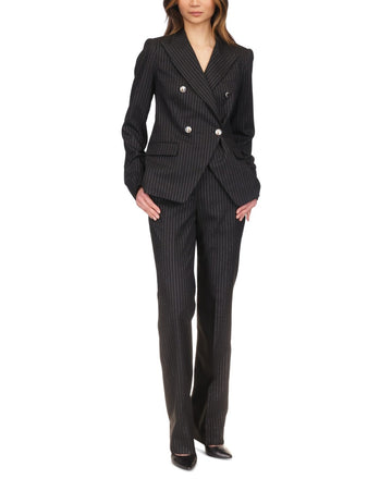 Michael Kors Women's Metallic Pinstripe Cutaway Blazer Black Size 12 MSRP $250