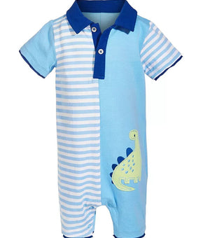 First Impressions Baby Boys Dino Stripe Cotton Sunsuit Bodysuit Blue Size 3-6M