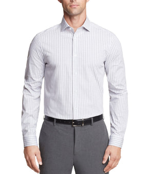 Calvin Klein Wrinkle-Resistant Stretch Dress Shirt Grey White Size 18x34/35 $85
