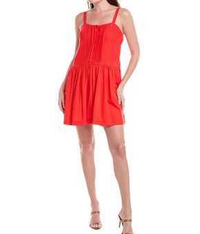 Taylor womens Linen-Blend Mini Dress, 8, Red
