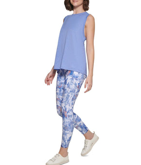 CALVIN KLEIN PERFORMANCE Women's Dropped-Armhole Tank Top Blue Size M MSRP $45