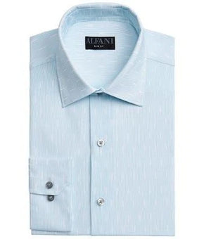 Alfani Men Slim-Fit Performance White Blue Dress Shirt Size 17/17.5 x 36/37 $60