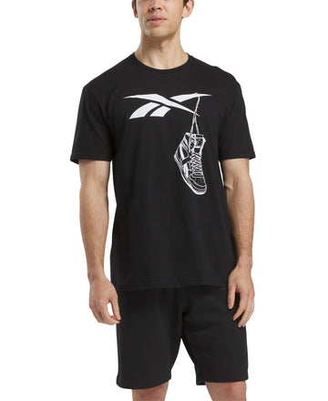 Reebok Men's Practice Logo Sneaker Graphic T-Shirt Shirt Black Large