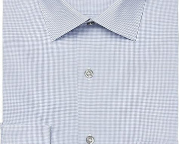 Van Heusen Mens Dress Shirt Regular Fit Stain Shield Stretch 15-15.5 Neck 34-35 Sleeve Blue Silver