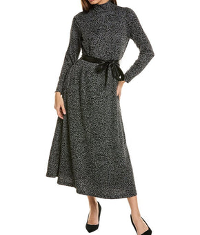 Anne Klein womens Mock Neck Midi Dress, Size XL, Grey MSRP $139