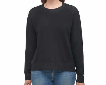 Splendid Womens Crewneck Long Sleeve Pullover Top black Size S