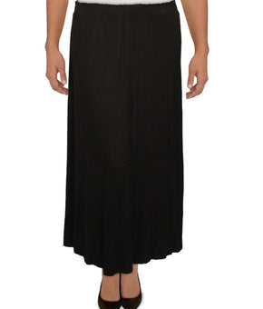 Coin 1804 Womens Plus Knit Pull On Maxi Skirt Black Size 1X Black