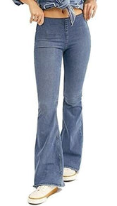 Free People Penny Pull On Stretch Flare Jeans Echo Blue Size 24 MSRP $78