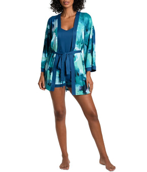 Linea Donatella Women's 3-Pc. Clement Travel Sleep Set - Turquoise, Green Size S