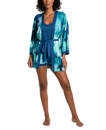 Linea Donatella Women's 3-Pc. Clement Travel Sleep Set - Turquoise, Green Size S