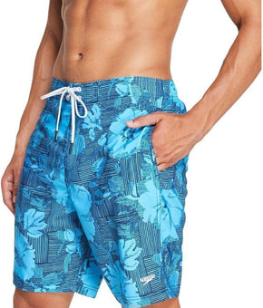 Speedo Mens Printed Beachwear Swim Trunks Blue Size S