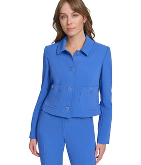 Tommy Hilfiger Women's Patch-Pocket Blue Cropped Jacket ONLY Size 12 NWOT $149