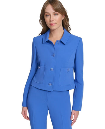 Tommy Hilfiger Women's Patch-Pocket Blue Cropped Jacket ONLY Size 12 NWOT $149