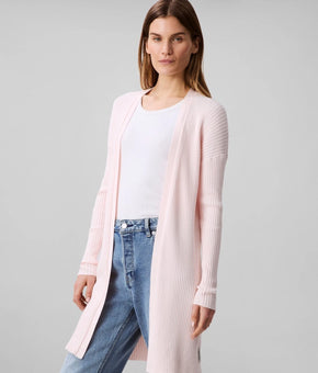 Calvin Klein Women's Cotton Ribbed Open-Front Duster Cardigan Pink Size XL $99