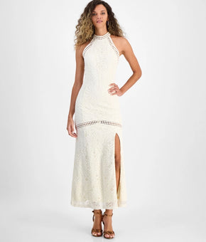 GUESS Women's New Liza High-Neck Sleeveless Dress Cream Size S MSRP $178