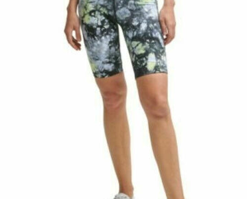 Calvin Klein Oslo Tie-Dyed High-Waist Bike Shorts Women's Black Size XS MSRP $40