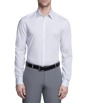 Calvin Klein Steel Plus iris multi Dress Shirt White Size 17.5x32/33 MSRP$85