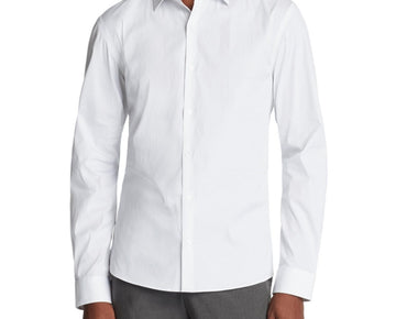 Calvin Klein Dress Shirt Men's XL17-17.5 36/37 Grey Multi Extra Slim Fit