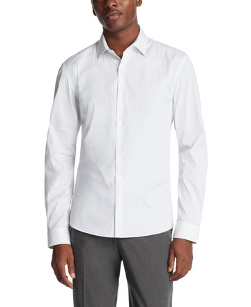 Calvin Klein Dress Shirt Men's XL17-17.5 36/37 Grey Multi Extra Slim Fit