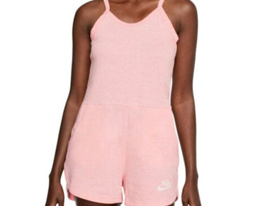 Nike Women's Gym Vintage Logo Romper Coral Pink Size S MSRP $55