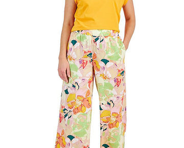 Bar III Womens Petites Floral Print Pocket Palazzo Pants Pink Size PP