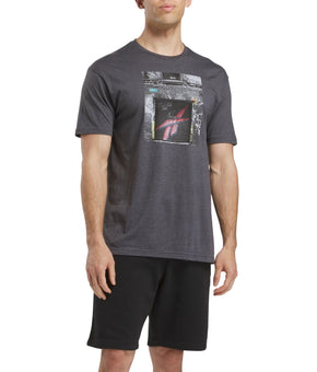 Reebok Mens Regular fit Short Sleeve Graphic T-Shirt Shirt XL Grey Solid