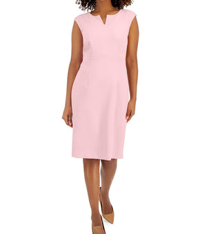Kasper Womens Solid Crepe Wear To Work Dress Pink Size 14 MSRP $89